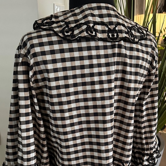 Anthropologie Maeve Long Sleeve Scallop Tie-Front Blouse One Size - Picture 10 of 14